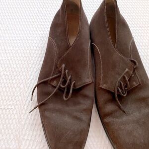 Bally Suede Oxford Shoes Chocolate Brown Men's 10.5 E